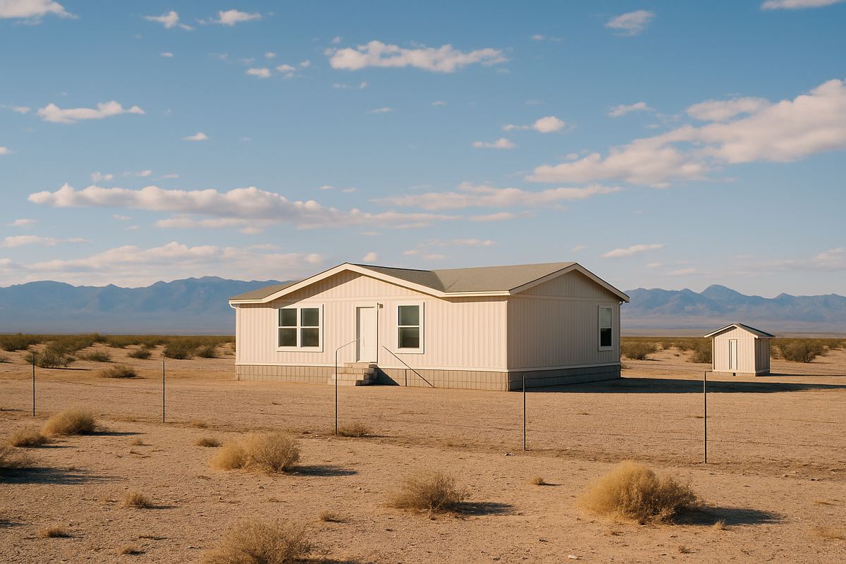 Double-wide manufactured home on desert acreage in Pahrump