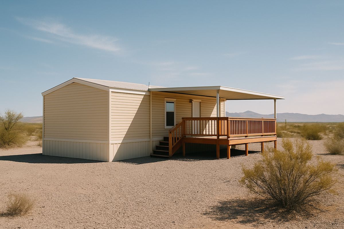 Single-wide manufactured home on a rural Pahrump parcel